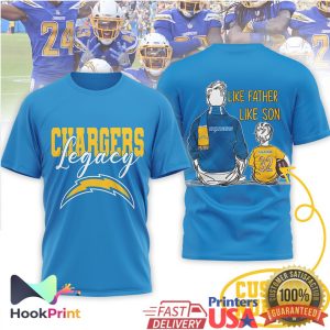Los Angeles Chargers Legacy Like Father Like Son Chargers T Shirt Los Angeles Chargers Legacy Like Father Like Son Chargers T Shirt