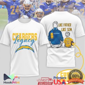 Los Angeles Chargers Legacy Like Father Like Son Chargers T Shirt