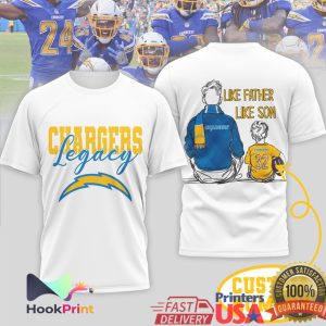 Los Angeles Chargers Legacy Like Father Like Son Chargers T Shirt
