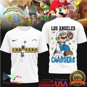 Los Angeles Chargers Super Mario Football Fusion T Shirt