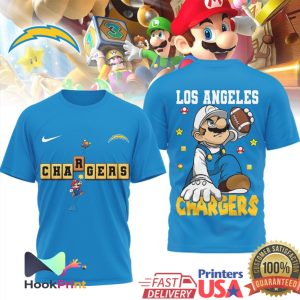 Los Angeles Chargers Super Mario Football Fusion T Shirt