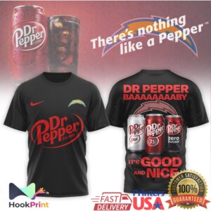 Los Angeles Chargers x Dr Pepper Logo Mashup NFL Graphic T Shirt Los Angeles Chargers x Dr Pepper Logo Mashup NFL Graphic T Shirt
