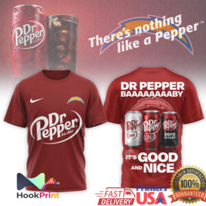 Los Angeles Chargers x Dr Pepper Logo Mashup NFL Graphic T Shirt