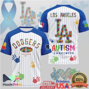 Los Angeles Dodgers MLB Autism Awareness Pinstripe Vintage Style Men Women Fans T Shirt Los Angeles Dodgers MLB Autism Awareness Pinstripe Vintage Style Men Women Fans T Shirt