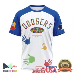 Los Angeles Dodgers MLB Autism Awareness Pinstripe Vintage Style Men Women Fans T Shirt
