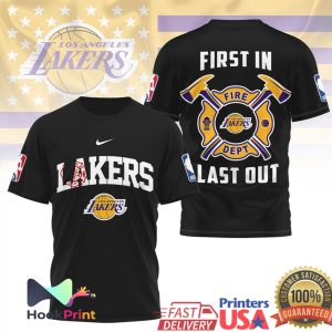 Los Angeles Lakers Firefighter First In Last Out NBA Basketball T Shirt