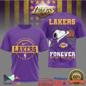 Los Angeles Lakers Snoopy Forever Not Just When We Win Basketball T Shirt
