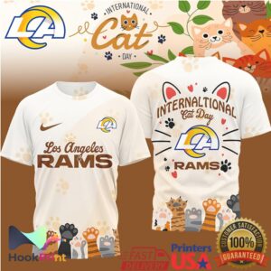 Los Angeles Rams International Cat Day 2026 Vintage Style Fan Gift Men Women T Shirt Los Angeles Rams International Cat Day 2026 Vintage Style Fan Gift Men Women T Shirt