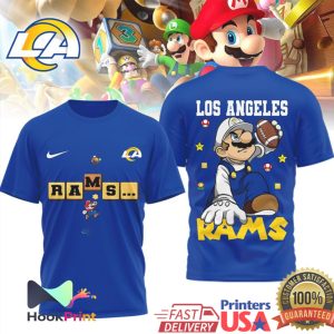 Los Angeles Rams Mario Bros Gamer Football Graphic T Shirt