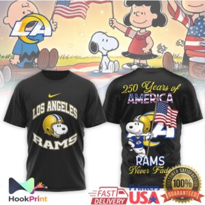 Los Angeles Rams Snoopy 250 Years of America Patriotic NFL T Shirt Los Angeles Rams Snoopy 250 Years of America Patriotic NFL T Shirt