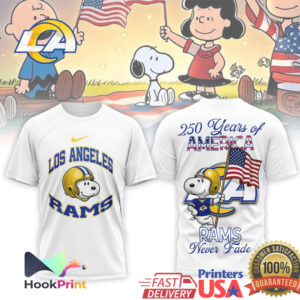Los Angeles Rams Snoopy 250 Years of America Patriotic NFL T Shirt
