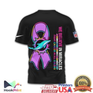 Miami Dolphins Crucial Catch Intercept Cancer We Believe In Miracles T Shirt Miami Dolphins Crucial Catch Intercept Cancer We Believe In Miracles T Shirt