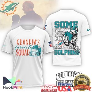 Miami Dolphins Grandpa's Favorite Squad Funny Grandpa Football Fan T Shirt
