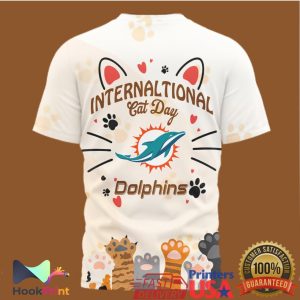 Miami Dolphins International Cat Day Paws and Football T Shirt Miami Dolphins International Cat Day Paws and Football T Shirt