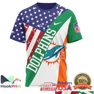 Miami Dolphins Irish America St Patrick's Day NFL Football Fans Green Vintage T Shirt
