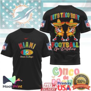Miami Dolphins Let's Taco Bout Football Cinco De Mayo 2026 Men Women T Shirt