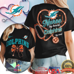 Miami Dolphins Nurse By Heart Dolphins By Soul Medical Professional T Shirt Miami Dolphins Nurse By Heart Dolphins By Soul Medical Professional T Shirt