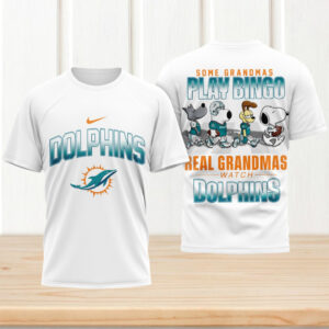 Miami Dolphins Real Grandmas Watch Dolphins Funny T Shirt