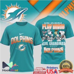 Miami Dolphins Some Grandmas Play Bingo Real Grandmas Watch Dolphins 2026 T Shirt Miami Dolphins Some Grandmas Play Bingo Real Grandmas Watch Dolphins 2026 T Shirt