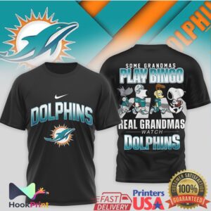 Miami Dolphins Some Grandmas Play Bingo Real Grandmas Watch Dolphins 2026 T Shirt