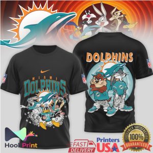 Miami Dolphins x Looney Tunes Retro 90s NFL Graphic T Shirt