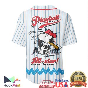 Miami Marlins x Peanuts Snoopy All Star Baseball Jersey Miami Marlins x Peanuts Snoopy All Star Baseball Jersey
