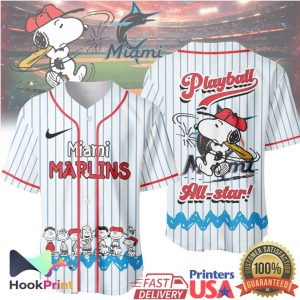 Miami Marlins x Peanuts Snoopy All Star Baseball Jersey