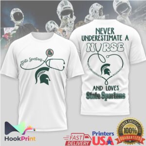 Michigan State Spartans Never Underestimate A Nurse Who Understands Baseball Fan 2026 T Shirt