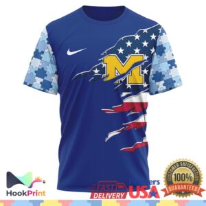 Michigan Wolverines Autism Awareness I Wear Blue For Fans 2026 T Shirt
