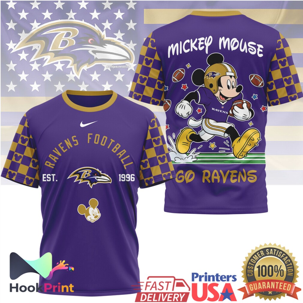 Mickey Mouse Baltimore Ravens NFL All Over Print Football T Shirt Mickey Mouse Baltimore Ravens NFL All Over Print Football T Shirt