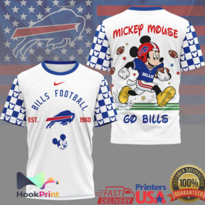 Mickey Mouse Buffalo Bills Football Go Bills Sporty Mascot T Shirt