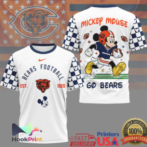 Mickey Mouse Chicago Bears NFL All Over Print Football T Shirt