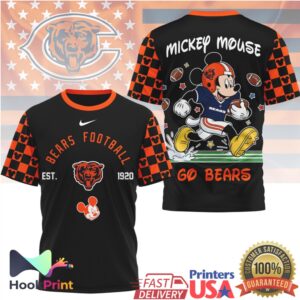 Mickey Mouse Chicago Bears NFL All Over Print Football T Shirt