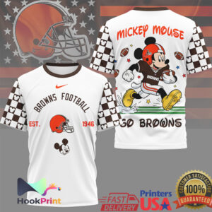 Mickey Mouse Cleveland Browns EST 1946 Football Classic NFL T Shirt