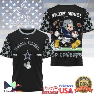 Mickey Mouse Dallas Cowboys NFL All Over Print Football T Shirt Mickey Mouse Dallas Cowboys NFL All Over Print Football T Shirt