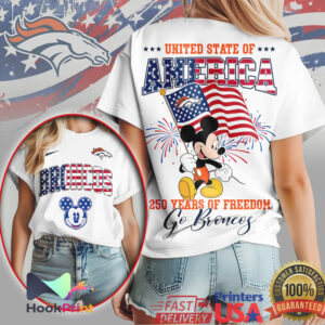 Mickey Mouse Denver Broncos 250 Years of Freedom Patriotic USA Shirt