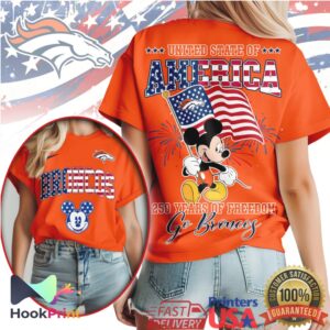 Mickey Mouse Denver Broncos 250 Years of Freedom Patriotic USA Shirt