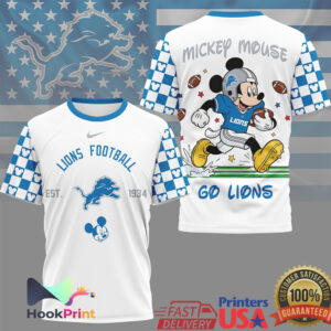 Mickey Mouse Detroit Lions NFL All Over Print Football T Shirt