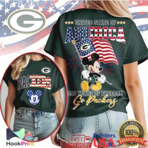 Mickey Mouse Green Bay Packers American Flag Freedom Patriotic T Shirt Mickey Mouse Green Bay Packers American Flag Freedom Patriotic T Shirt