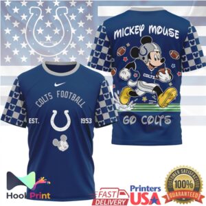 Mickey Mouse Indianapolis Colts NFL All Over Print Football T Shirt