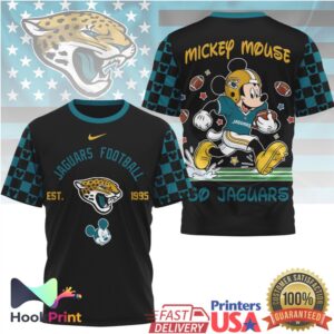 Mickey Mouse Jacksonville Jaguars Football Disney Fan NFL Apparel T Shirt