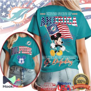 Mickey Mouse Miami Dolphins USA 250 Years of Freedom Football Shirt