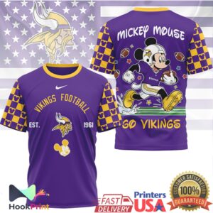 Mickey Mouse Minnesota Vikings NFL All Over Print Football T Shirt Mickey Mouse Minnesota Vikings NFL All Over Print Football T Shirt