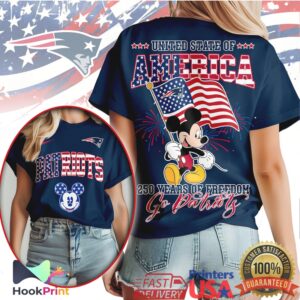 Mickey Mouse New England Patriots 250 Years of Freedom USA T Shirt Mickey Mouse New England Patriots 250 Years of Freedom USA T Shirt