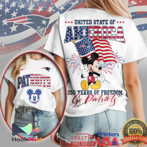 Mickey Mouse New England Patriots 250 Years of Freedom USA T Shirt