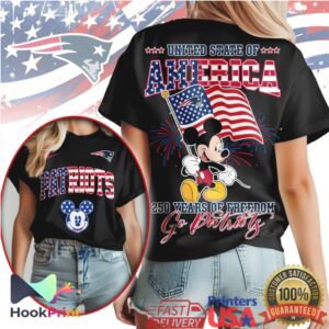 Mickey Mouse New England Patriots 250 Years of Freedom USA T Shirt