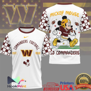 Mickey Mouse Washington Commanders Football Disney NFL Collection T Shirt