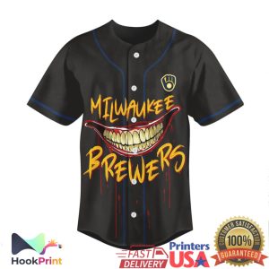 Milwaukee Brewers Joker Baseball Custom Graphic Baseball Jersey Milwaukee Brewers Joker Baseball Custom Graphic Baseball Jersey
