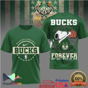 Milwaukee Bucks Basketball Snoopy Forever 2026 T Shirt Milwaukee Bucks Basketball Snoopy Forever 2026 T Shirt