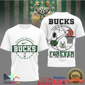 Milwaukee Bucks Basketball Snoopy Forever 2026 T Shirt